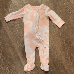 Jessica Simpson Peach and White Kids Footie